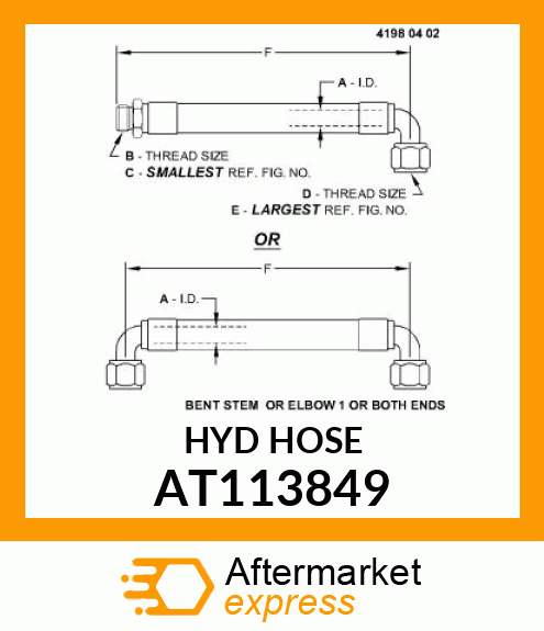 HOSE,HYDRAULIC AT113849