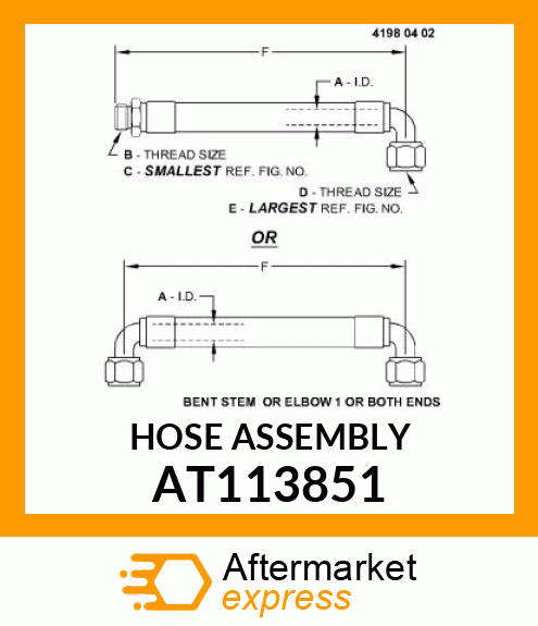 HOSE,HYDRAULIC AT113851