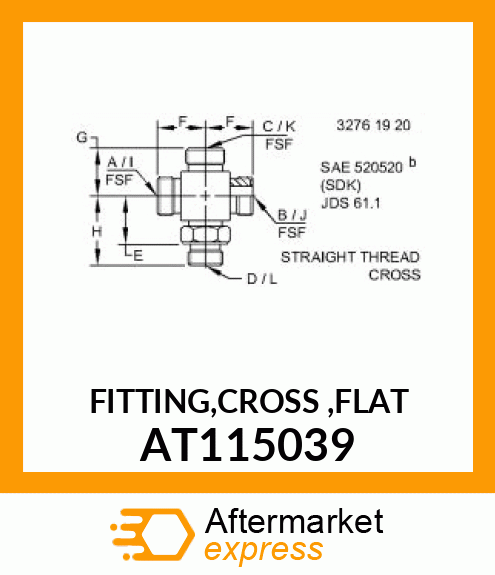 FITTING,CROSS ,FLAT AT115039