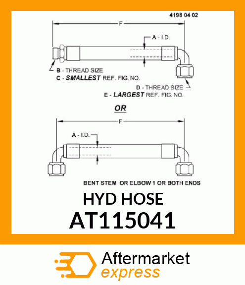 HOSE, HYDRAULIC AT115041