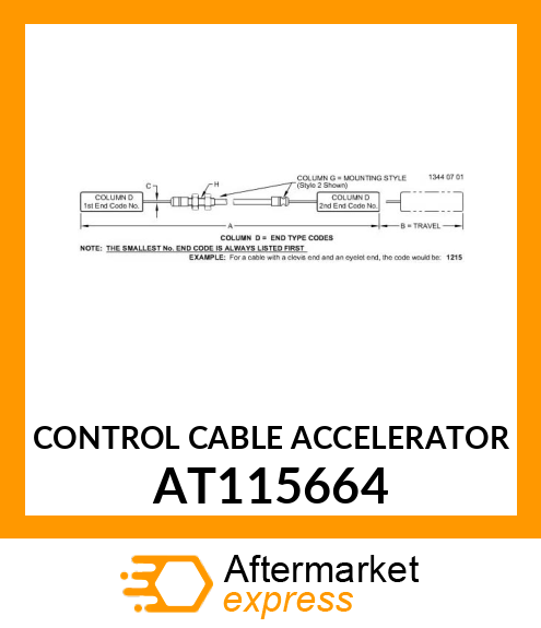 CONTROL CABLE ACCELERATOR AT115664