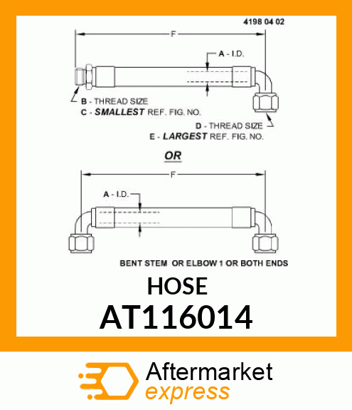 HOSE,HYDRAULIC AT116014