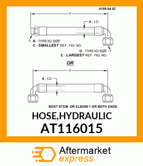 HOSE,HYDRAULIC AT116015