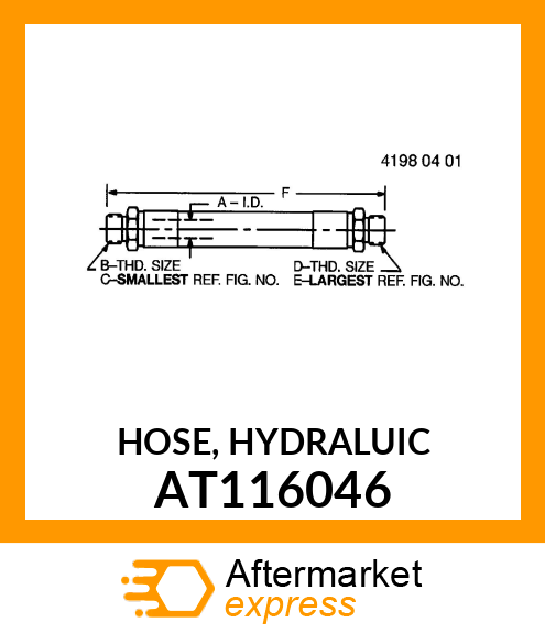 HOSE, HYDRALUIC AT116046