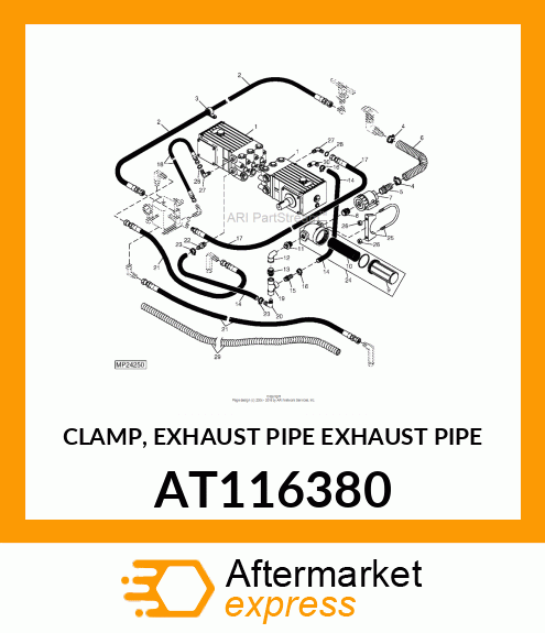 CLAMP, EXHAUST PIPE EXHAUST PIPE AT116380