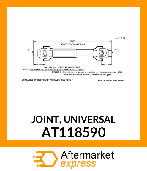 JOINT, UNIVERSAL AT118590