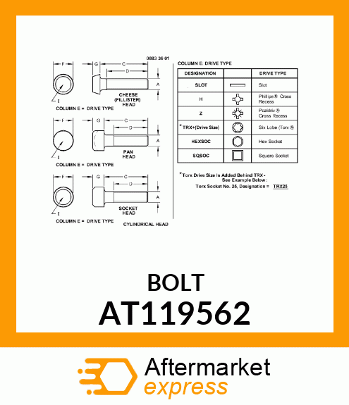 BOLT AT119562