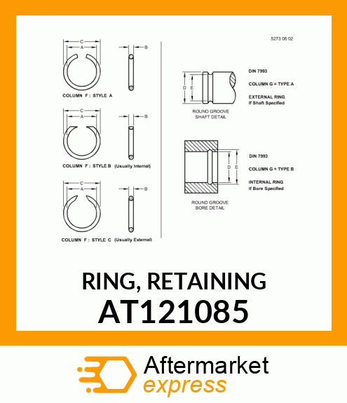 RING, RETAINING AT121085