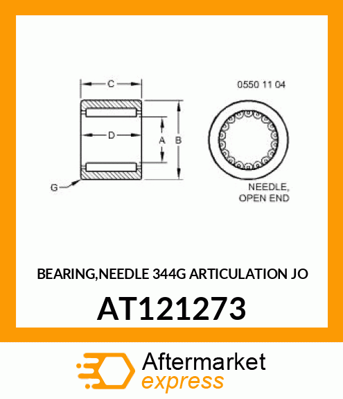 BEARING,NEEDLE 344G ARTICULATION JO AT121273