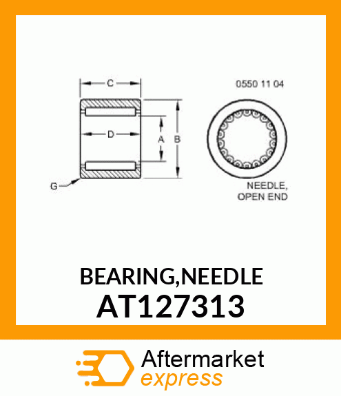 BEARING,NEEDLE AT127313