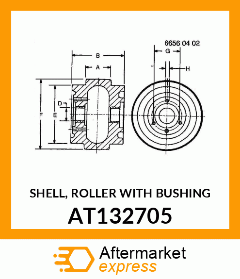 SHELL, ROLLER WITH BUSHING AT132705