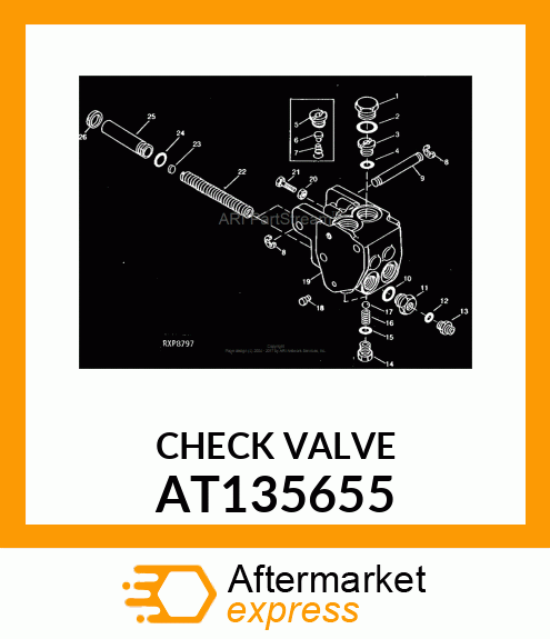 Check Valve - VALVE, RESERVIOR CHECK AT135655