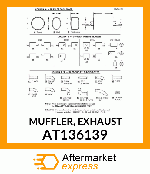 MUFFLER, EXHAUST AT136139