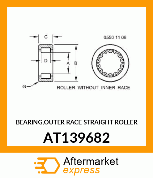 BEARING,OUTER RACE STRAIGHT ROLLER AT139682