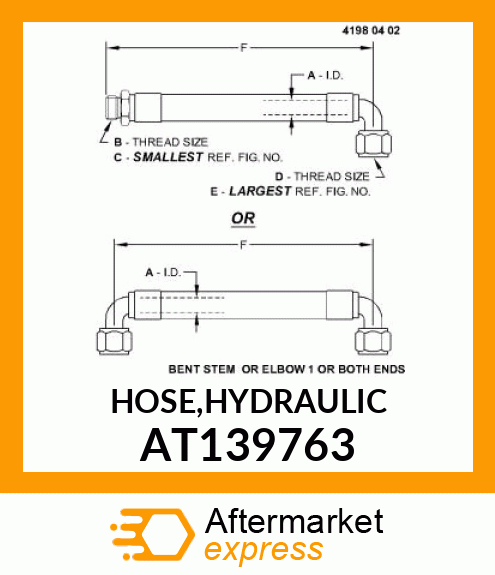 HOSE,HYDRAULIC AT139763