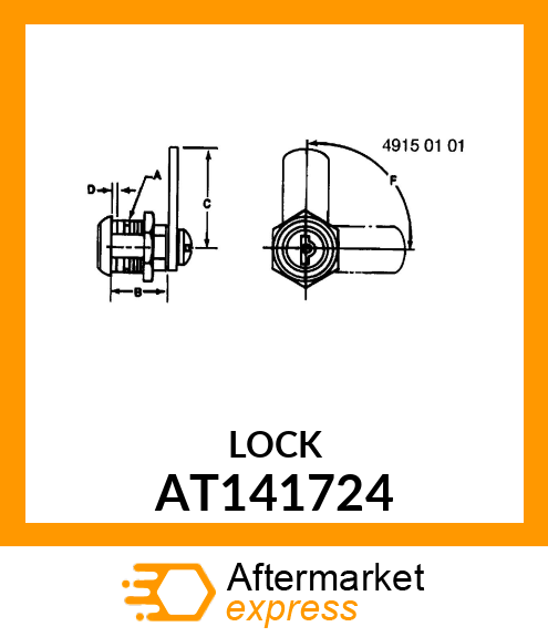 LOCK ,CAM CYLINDER CAM CYLINDER AT141724