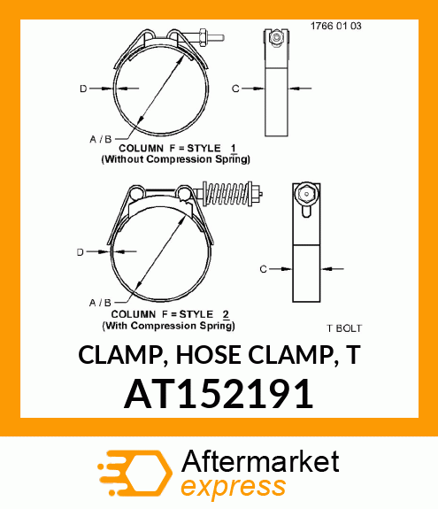 CLAMP, HOSE CLAMP, T AT152191