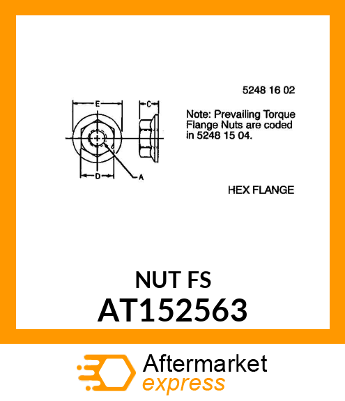 NUT, METRIC, HEX FLANGE AT152563