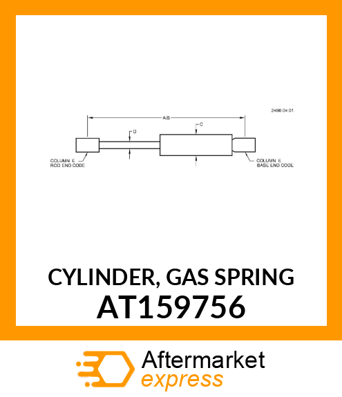 CYLINDER, GAS SPRING AT159756