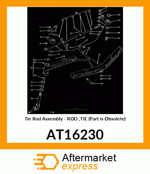 Tie Rod Assembly - ROD ,TIE (Part is Obsolete) AT16230