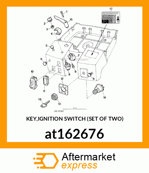 KEY,IGNITION SWITCH (SET OF TWO) at162676