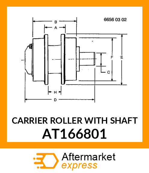 CARRIER ROLLER WITH SHAFT AT166801