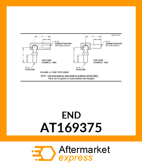 BEARING,LH ROD END AT169375