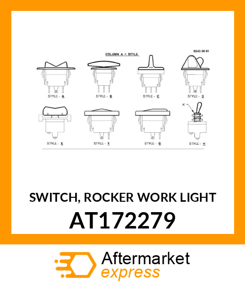 SWITCH, ROCKER WORK LIGHT AT172279
