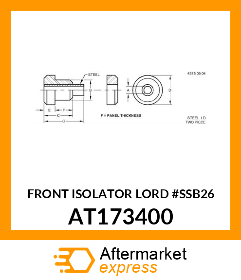 FRONT ISOLATOR LORD #SSB26 AT173400