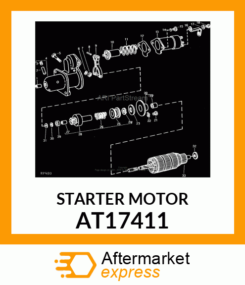 Starter Motor - MOTOR,STARTER AT17411