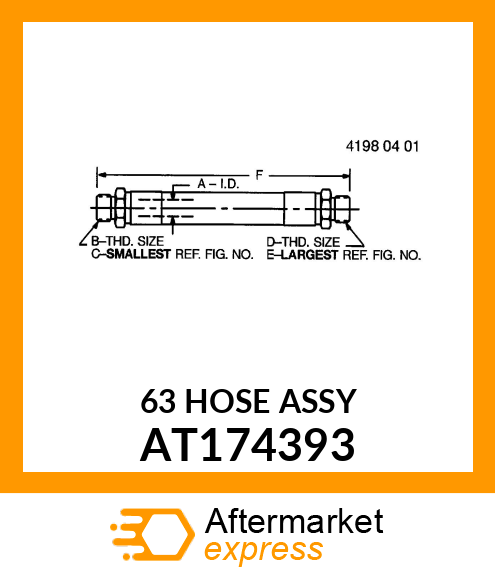 HOSE, HYDRAULIC BUCKET CYL CAP HOSE AT174393