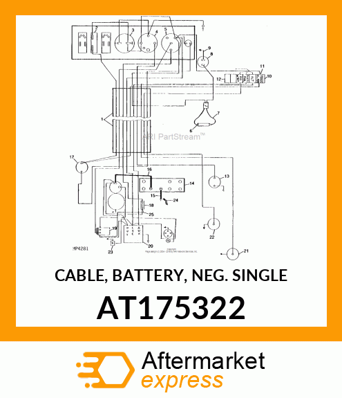 CABLE, BATTERY, NEG. SINGLE AT175322