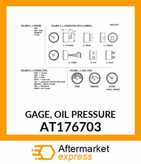 GAGE, OIL PRESSURE AT176703