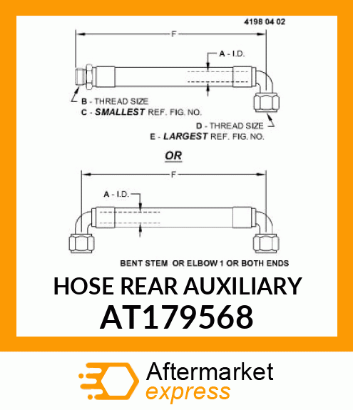 HOSE(REAR AUXILIARY) AT179568
