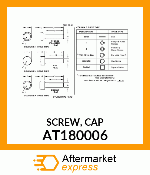 SCREW, CAP AT180006