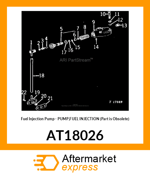 Fuel Injection Pump - PUMP,FUEL INJECTION (Part is Obsolete) AT18026