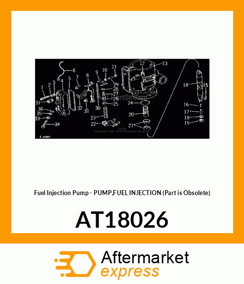 Fuel Injection Pump - PUMP,FUEL INJECTION (Part is Obsolete) AT18026