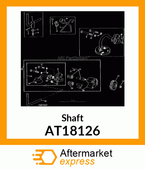 Drive Shaft - SHAFT ,OIL PUMP DRIVE,WITH GEAR AT18126