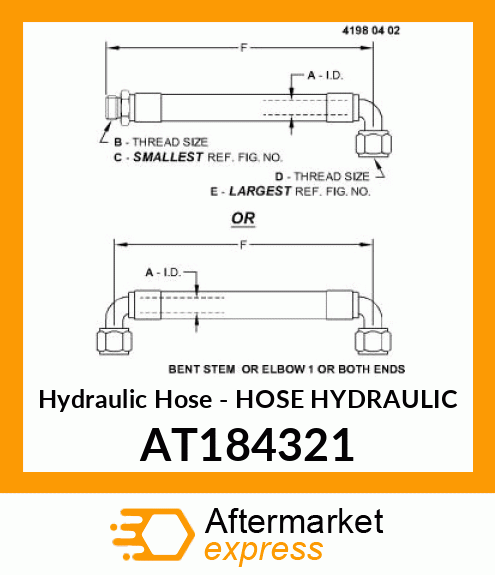 Hydraulic Hose - HOSE HYDRAULIC AT184321