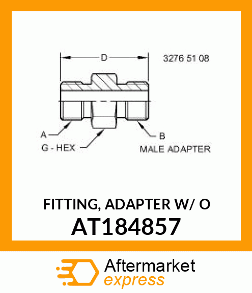 FITTING, ADAPTER W/ O AT184857