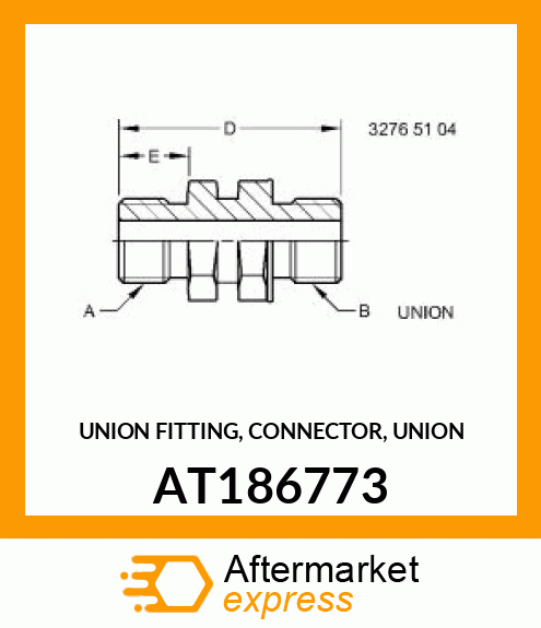 UNION FITTING, CONNECTOR, UNION AT186773