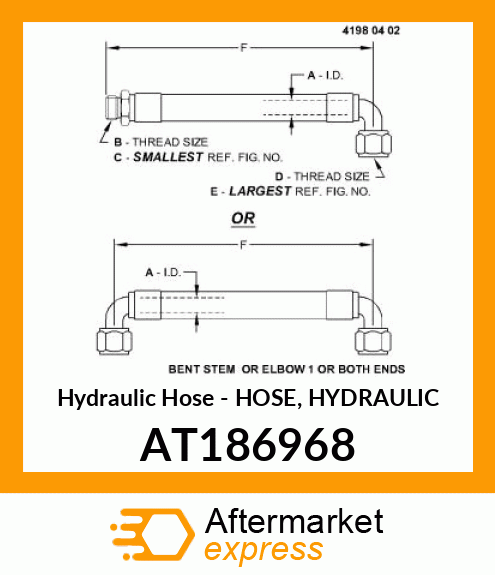 Hydraulic Hose - HOSE, HYDRAULIC AT186968