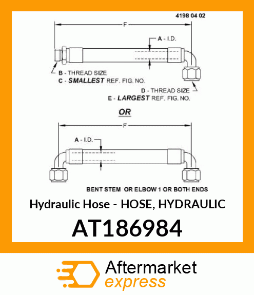 Hydraulic Hose - HOSE, HYDRAULIC AT186984