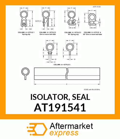 ISOLATOR, SEAL AT191541