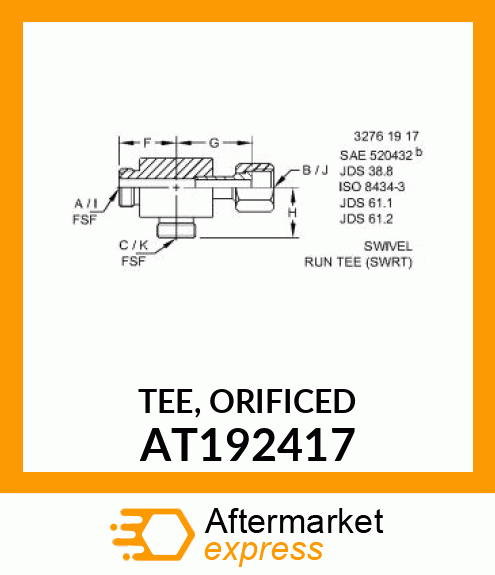 TEE, ORIFICED AT192417