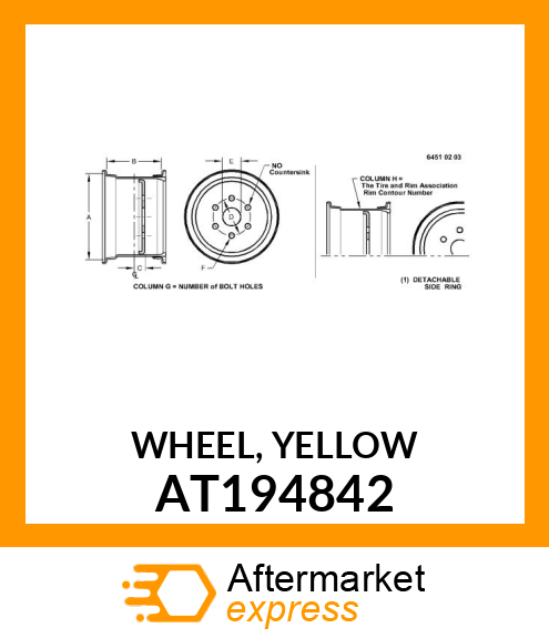 WHEEL, YELLOW AT194842