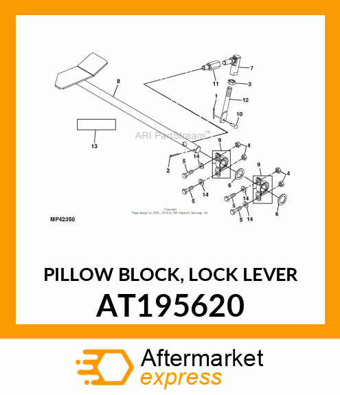 PILLOW BLOCK, LOCK LEVER AT195620