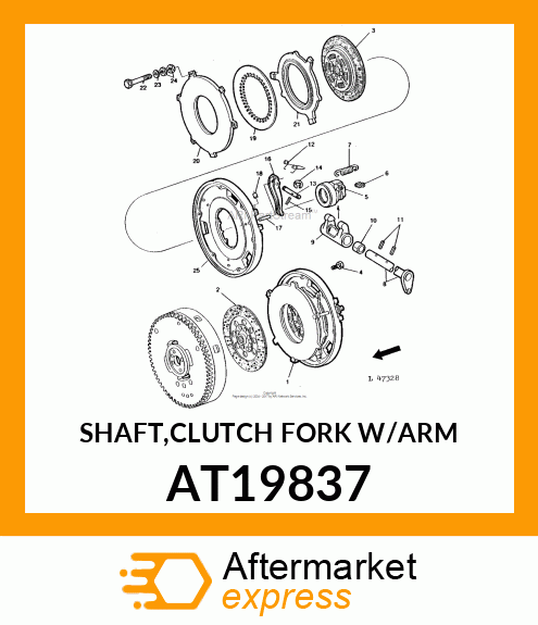 SHAFT,CLUTCH FORK W/ARM AT19837