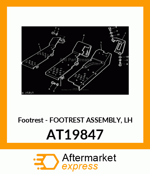 Footrest - FOOTREST ASSEMBLY, LH AT19847