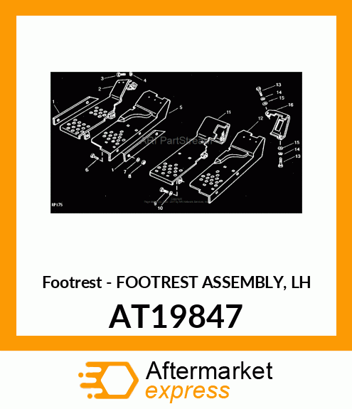 Footrest - FOOTREST ASSEMBLY, LH AT19847